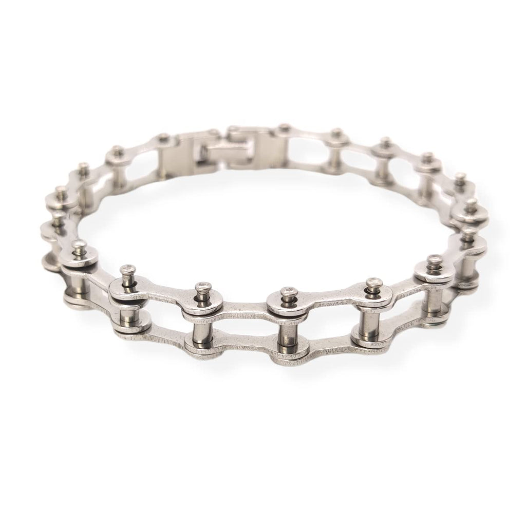 Habibi Jewels Bracciale Catena Moto da Uomo in Acciaio Modello Maglia Braccialetto Idea Regalo Festa del Papà Compleanno Laurea