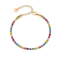 Habibi Jewels Bracciale Tennis in Acciaio Gold con Cristalli Brillantini Multicolor da Donna Elegante e Versatile Regolabile Idea Regalo
