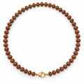 Habibi Jewels Collana in Acciaio Gold con Perline Elementi in Acciaio Chiusura a Moschettone Design Classico Elegante Idea Regalo Donna Compleanno Anniversario