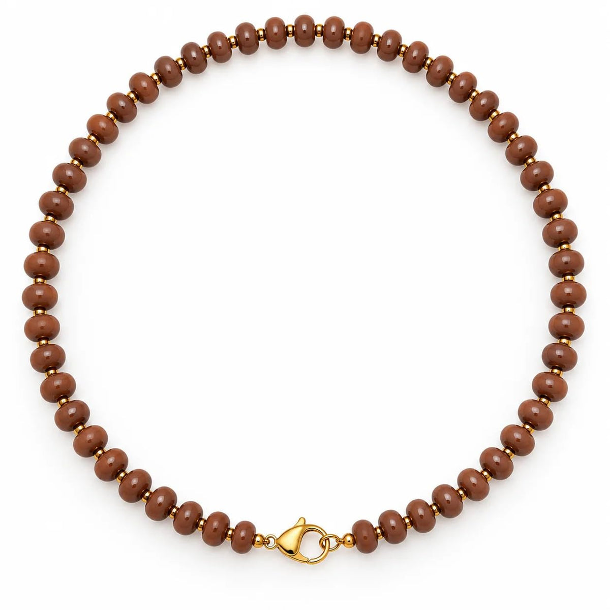 Habibi Jewels Collana in Acciaio Gold con Perline Elementi in Acciaio Chiusura a Moschettone Design Classico Elegante Idea Regalo Donna Compleanno Anniversario