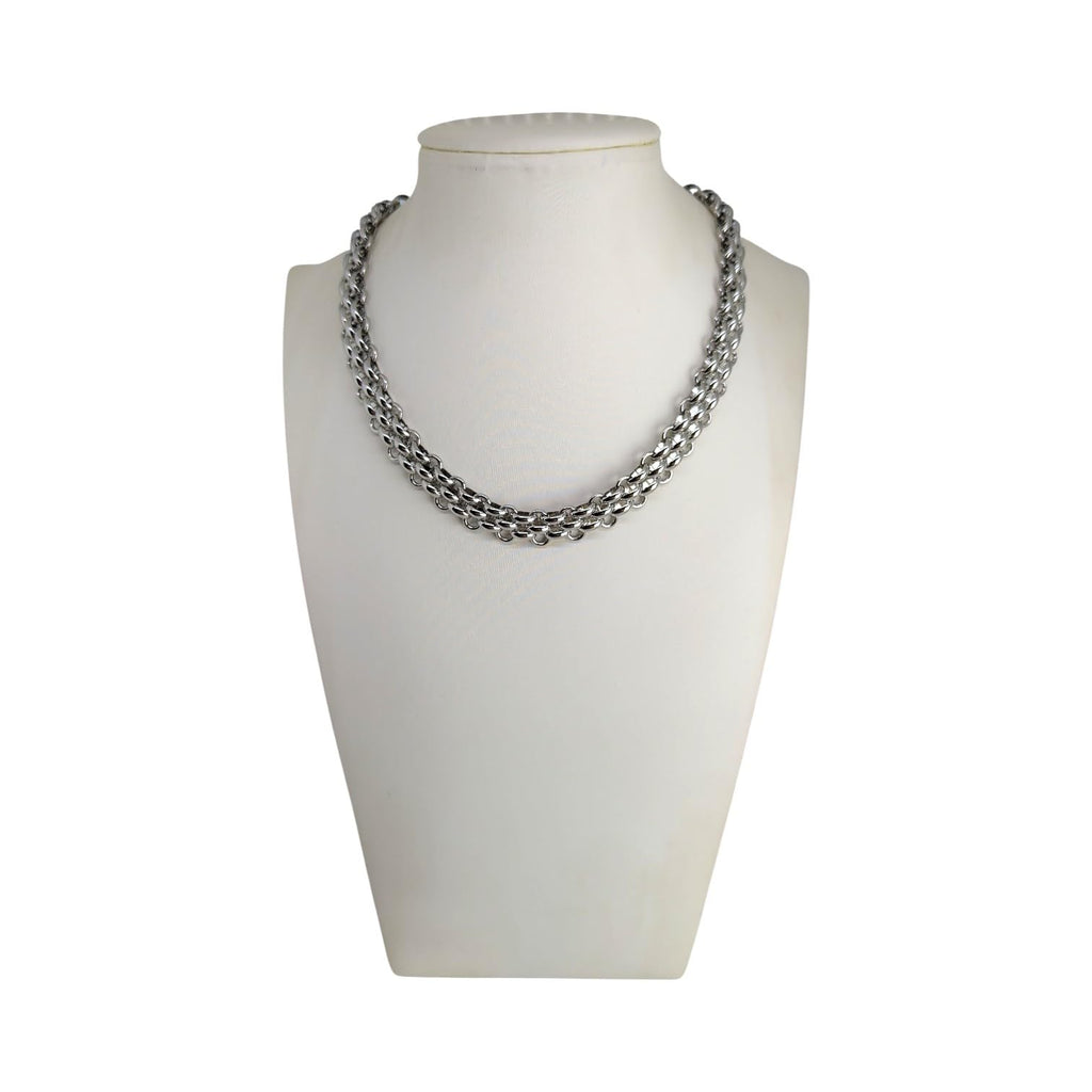 Habibi Jewels Collana da Donna in Acciaio Silver Modello Catena Intrecciata Regolabile Ideale per Occasioni Speciali Idea Regalo Ragazza Compleanno Festa della Mamma Natale