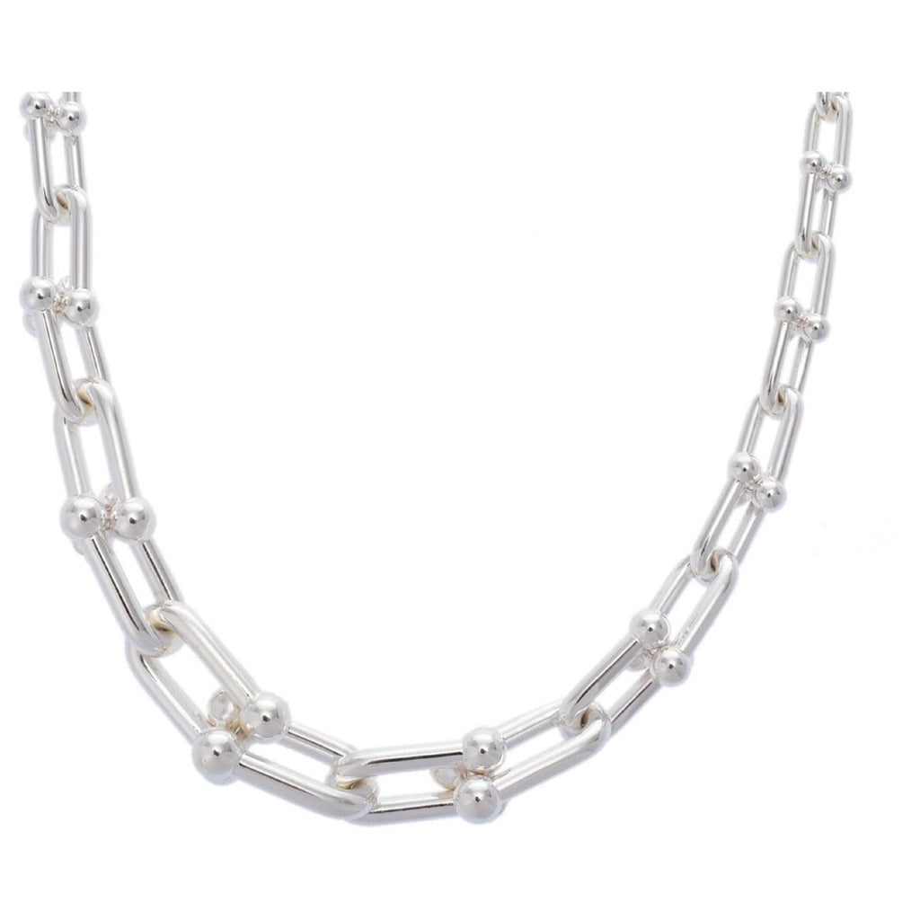Habibi Jewels Collana da Donna in Acciaio Silver Girocollo Modello Catena Maglia ad U Idea Regalo Ragazza Compleanno Festa della Mamma Natale