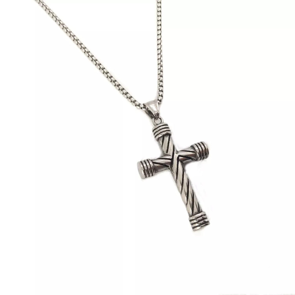Habibi Jewels Collana Croce Stilizzata da Uomo Catena a Maglia Veneziana Chiusura a Moschettone Idea Regalo Festa del Papà Compleanno Laurea Onomastico
