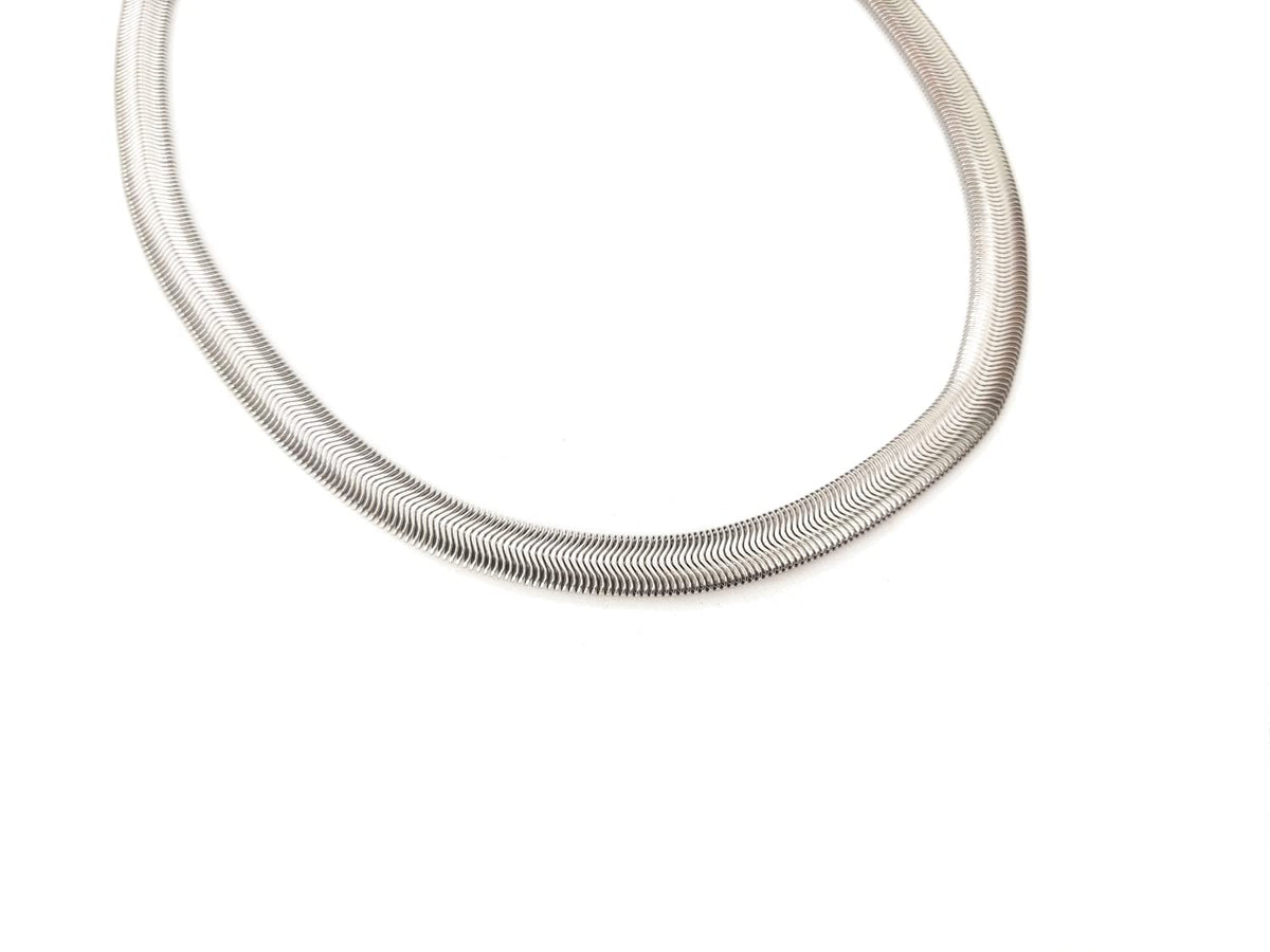 Habibi Jewels Collana a Girocollo da Donna in Acciaio Modello Catena Snake Serpente Piatto Piattina Regolabile San Valentino Compleanno Festa della Mamma Natale