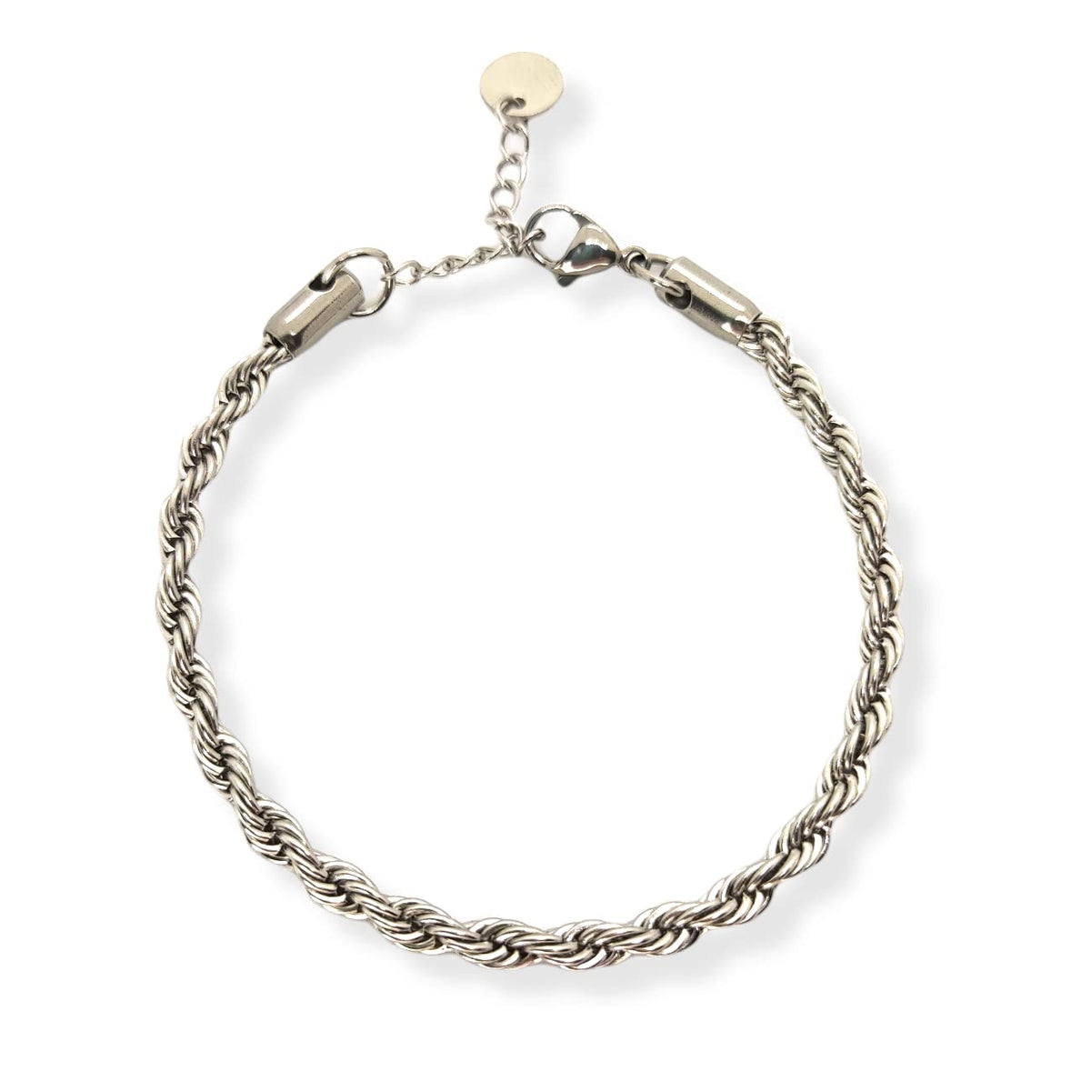 Habibi Jewels Bracciale Uomo Donna Acciaio Modello Catena Corda Intrecciata Torcion 6 mm Braccialetto Idea Regalo Festa del Papà Compleanno Laurea