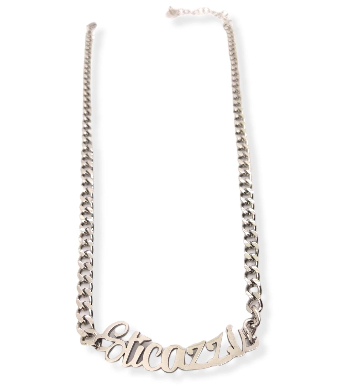 Habibi Jewels Collana in Acciaio da Donna con scritta Sticazzi a Maglia Larga Collanina Necklace for Woman Regalo Compleanno Laurea Onomastico Festa della Mamma