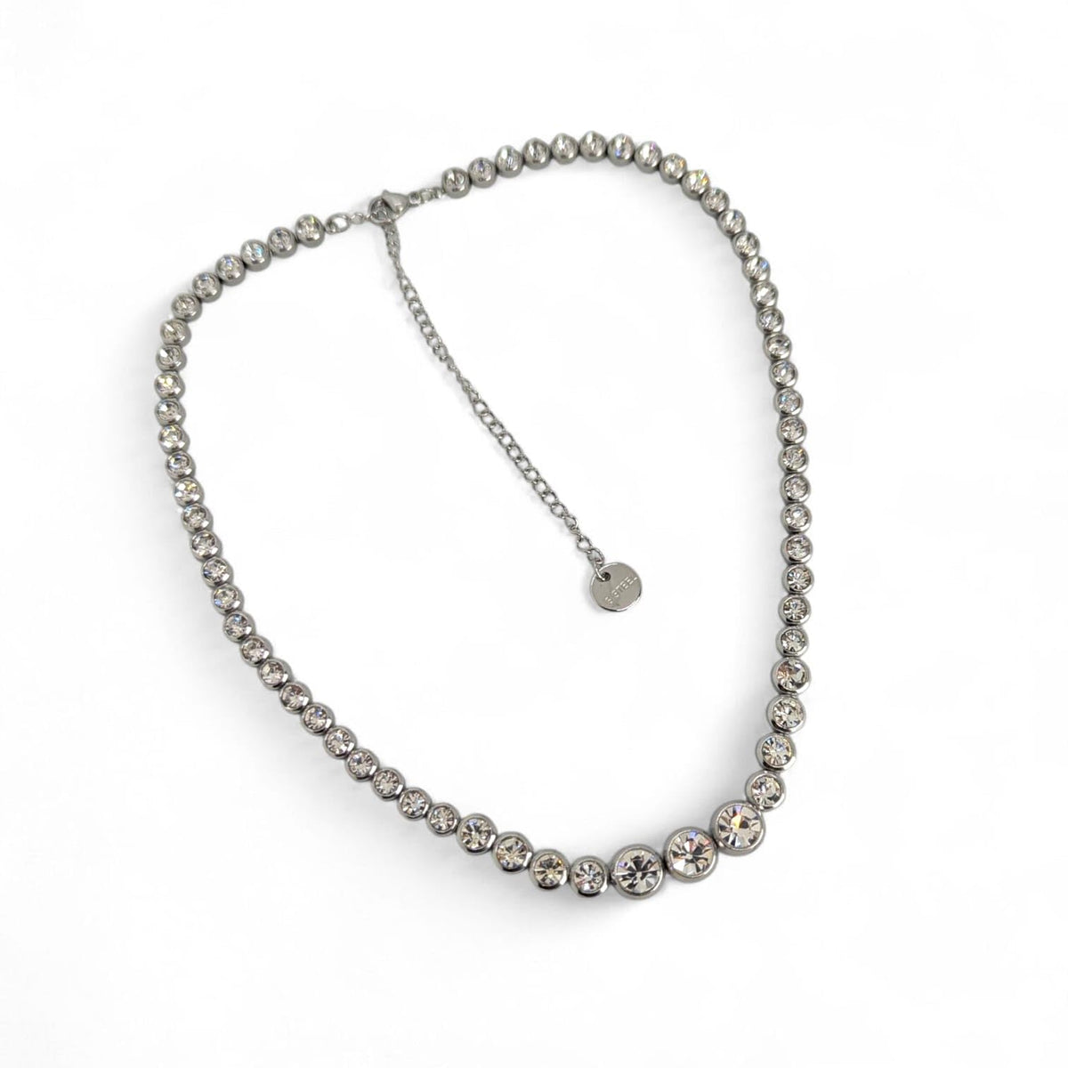Habibi Jewels Collana da Donna in Acciaio Modello Girocollo Tennis con Cristalli Punti Luce Decrescenti Ideale per Occasioni Speciali Idea Regalo Ragazza Compleanno Festa della Mamma Natale