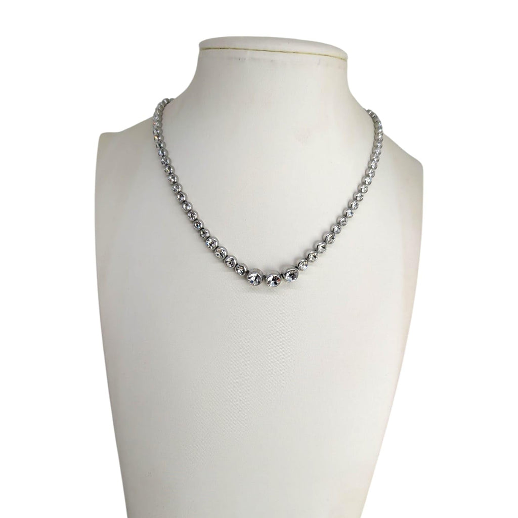 Habibi Jewels Collana da Donna in Acciaio Modello Girocollo Tennis con Cristalli Punti Luce Decrescenti Ideale per Occasioni Speciali Idea Regalo Ragazza Compleanno Festa della Mamma Natale
