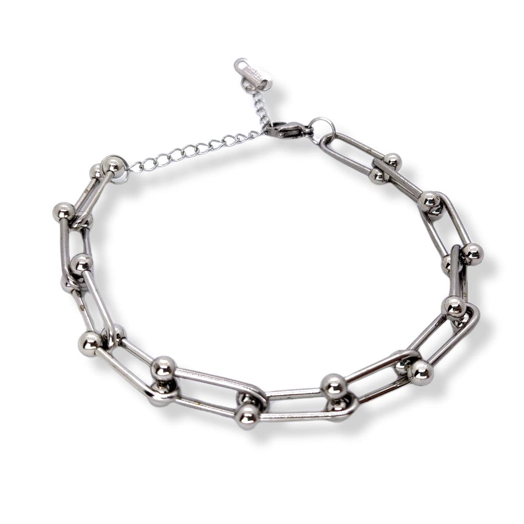 Habibi Jewels Bracciale Catena Donna Uomo in Acciaio Modello Semirigido Bracelet for Man Festa del Papà Natale Laurea Idea Regalo Lucidissimo Compleanno