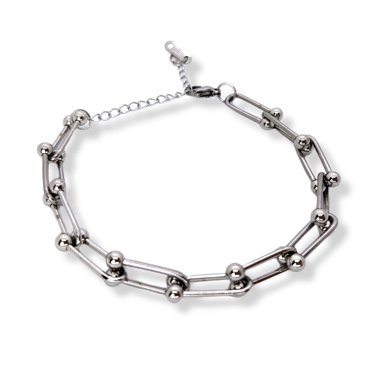 Habibi Jewels Bracciale Catena Donna Uomo in Acciaio Modello Semirigido Bracelet for Man Festa del Papà Natale Laurea Idea Regalo Lucidissimo Compleanno