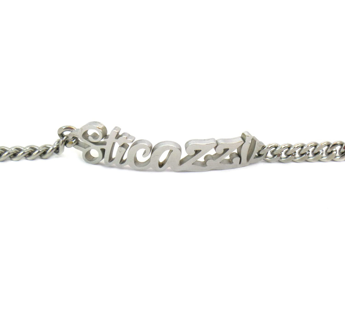 Habibi Jewels Bracciale da Donna in Acciaio maglia larga con scritta Sticazzi braccialetto bracelet for woman
