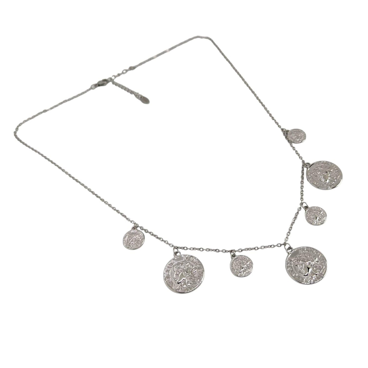 Habibi Jewels Collana da Donna in Acciaio Silver con Monete Portafortuna Ideale per Occasioni Speciali Idea Regalo Ragazza Compleanno Festa della Mamma Natale