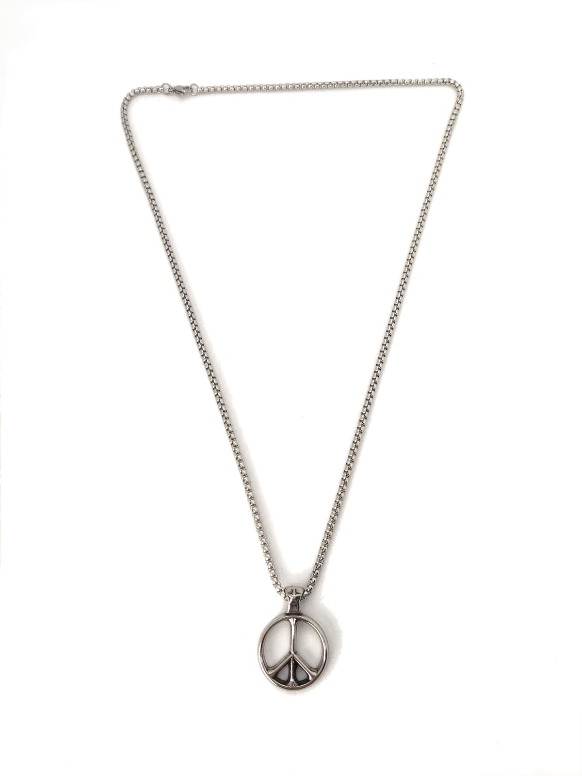 Habibi Jewels Collana Simbolo della Pace in Acciaio Uomo Catena a Maglia Veneziana Chiusura a Moschettone Idea Regalo Festa del Papà Compleanno Laurea