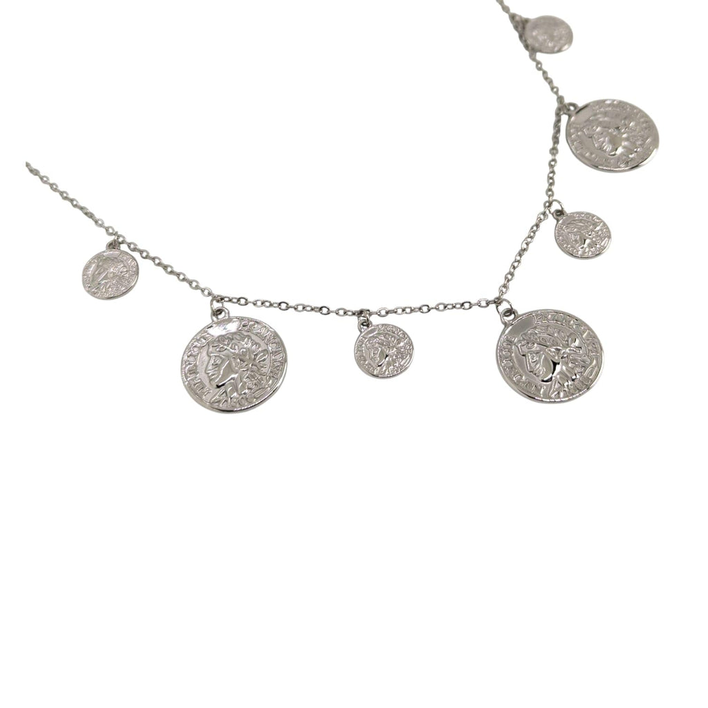 Habibi Jewels Collana da Donna in Acciaio Silver con Monete Portafortuna Ideale per Occasioni Speciali Idea Regalo Ragazza Compleanno Festa della Mamma Natale