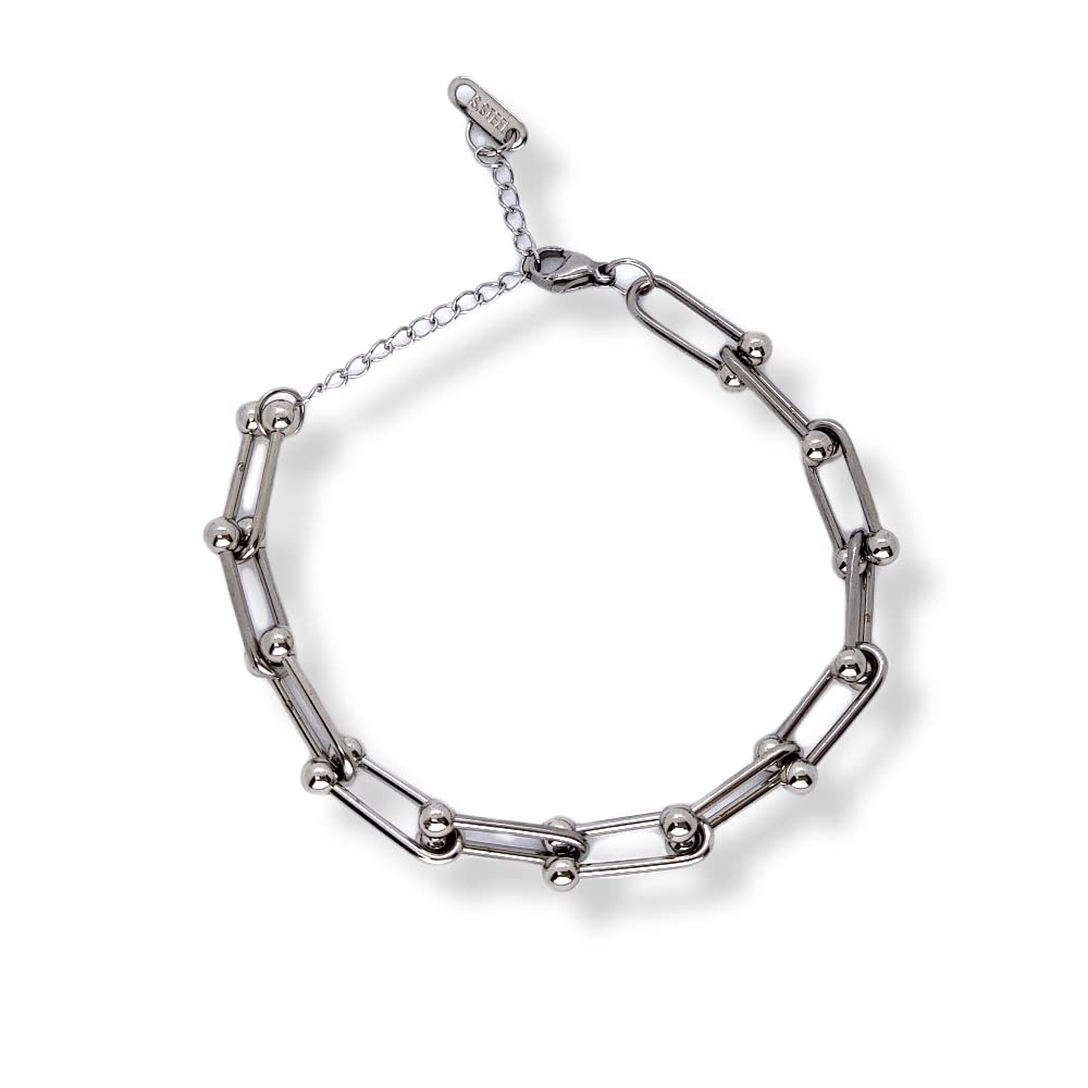 Habibi Jewels Bracciale Catena Donna Uomo in Acciaio Modello Semirigido Bracelet for Man Festa del Papà Natale Laurea Idea Regalo Lucidissimo Compleanno