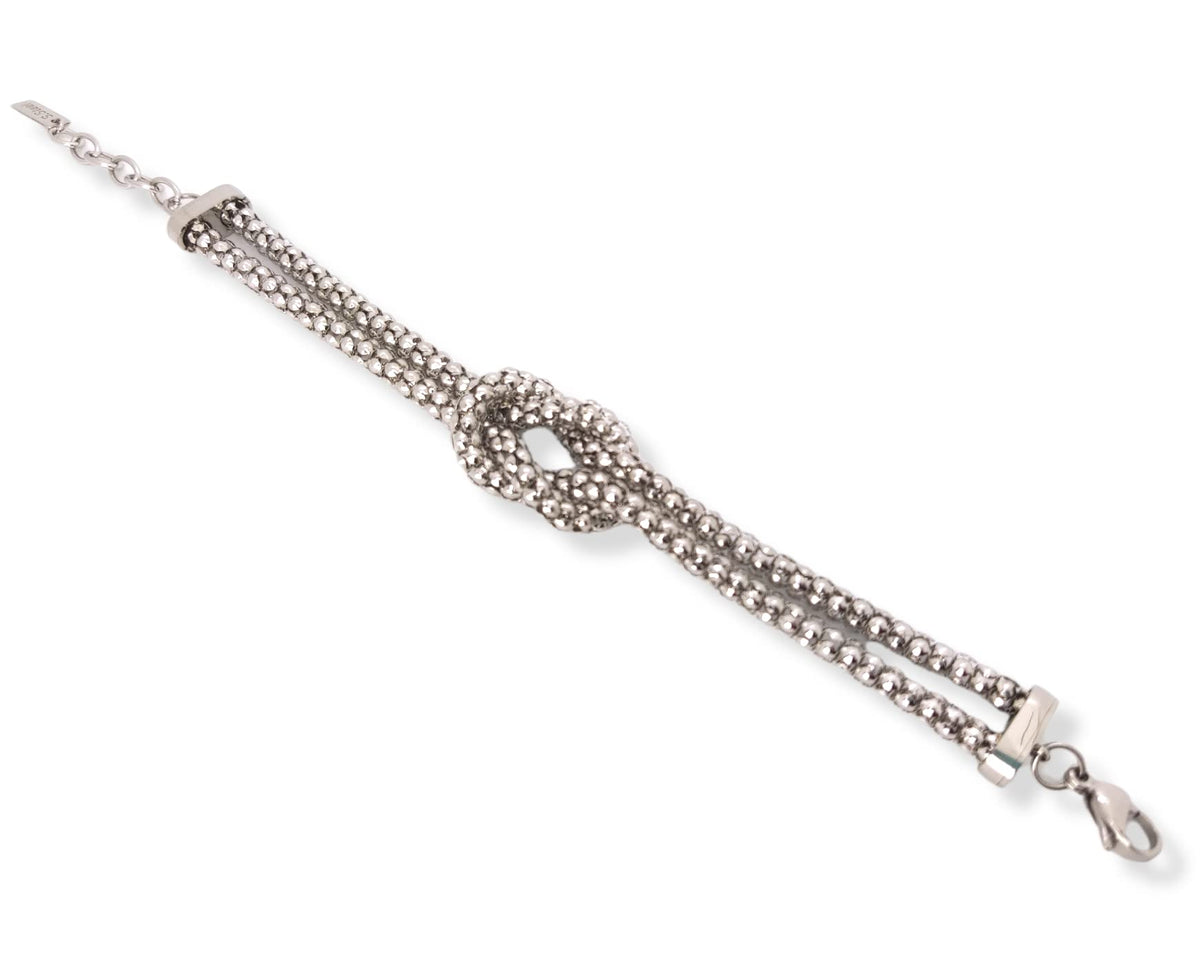 Habibi Jewels Bracciale Nodo Donna in Acciaio Semirigido Intrecciato Braccialetto Idea Regalo Festa della Mamma Compleanno Laurea