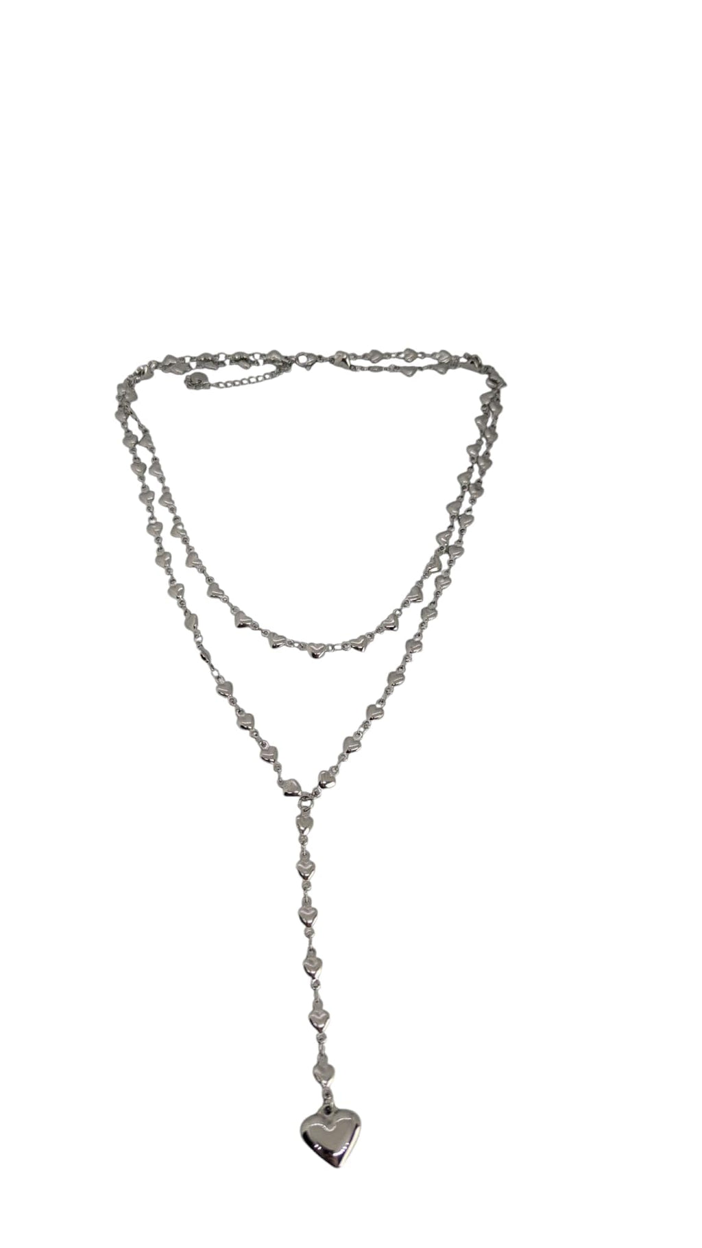 Habibi Jewels Set 2 Collane da Donna in Acciaio Silver con Cuori e pendente a Cuore per Occasioni Speciali Idea Regalo Ragazza Compleanno Festa della Mamma Natale