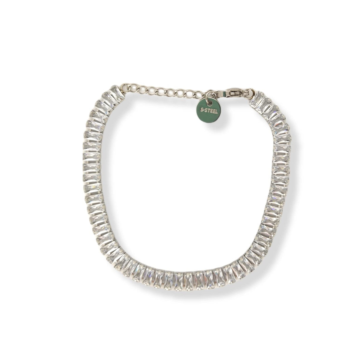 Habibi Jewels Bracciale Tennis donna in acciaio bianco regolabile chiusura a moschettone bracelet for woman Idea Regalo