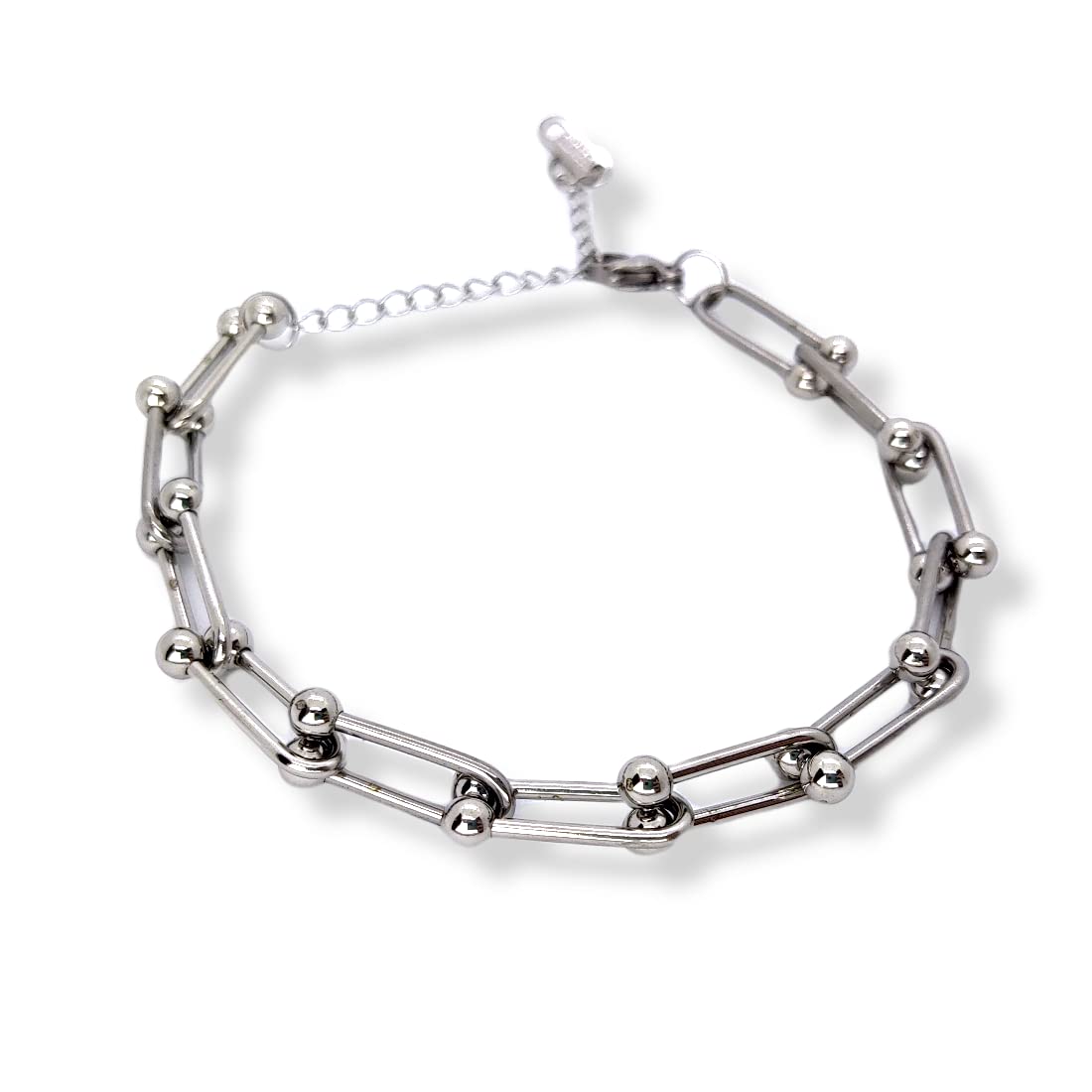 Habibi Jewels Bracciale Catena Donna Uomo in Acciaio Modello Semirigido Bracelet for Man Festa del Papà Natale Laurea Idea Regalo Lucidissimo Compleanno