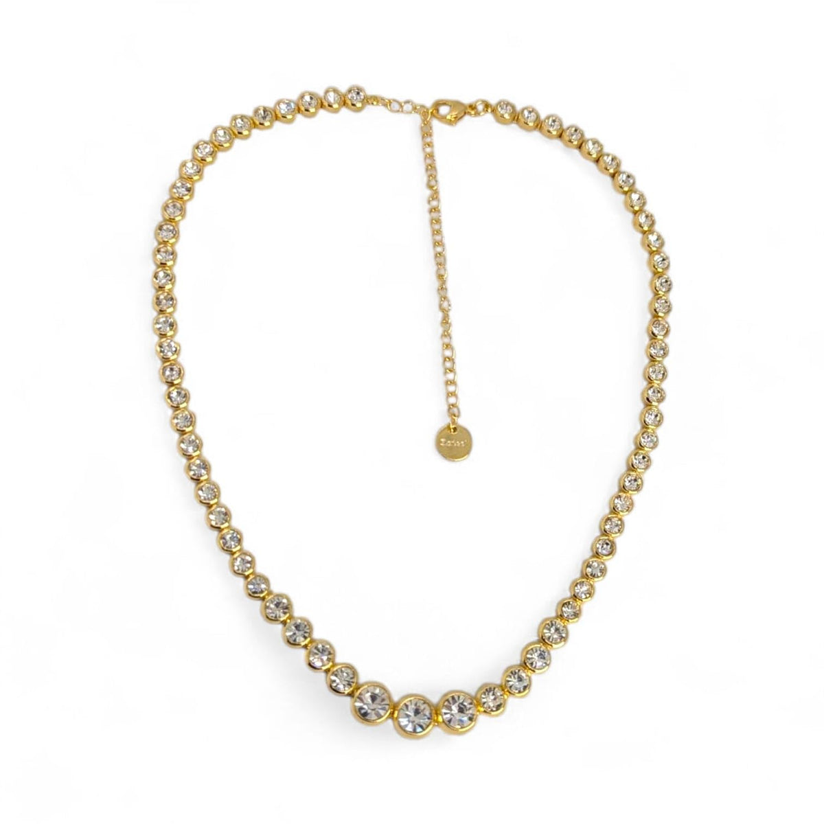 Habibi Jewels Collana da Donna in Acciaio Gold Modello Girocollo Tennis con Cristalli Punti Luce Decrescenti Ideale per Occasioni Speciali Idea Regalo Ragazza Compleanno Festa della Mamma Natale