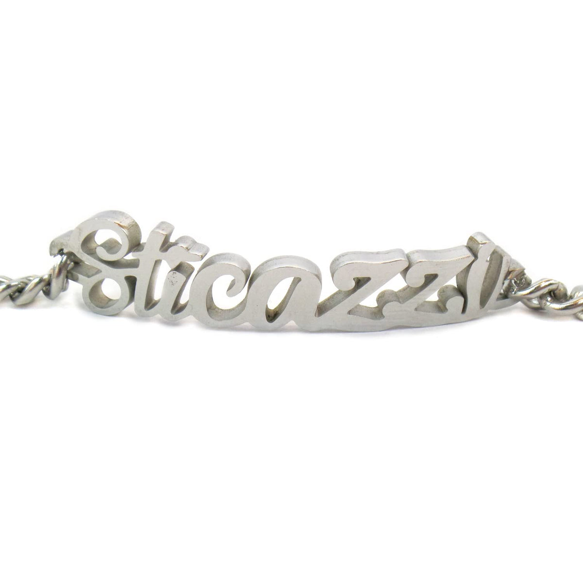 Habibi Jewels Bracciale da Donna in Acciaio maglia larga con scritta Sticazzi braccialetto bracelet for woman