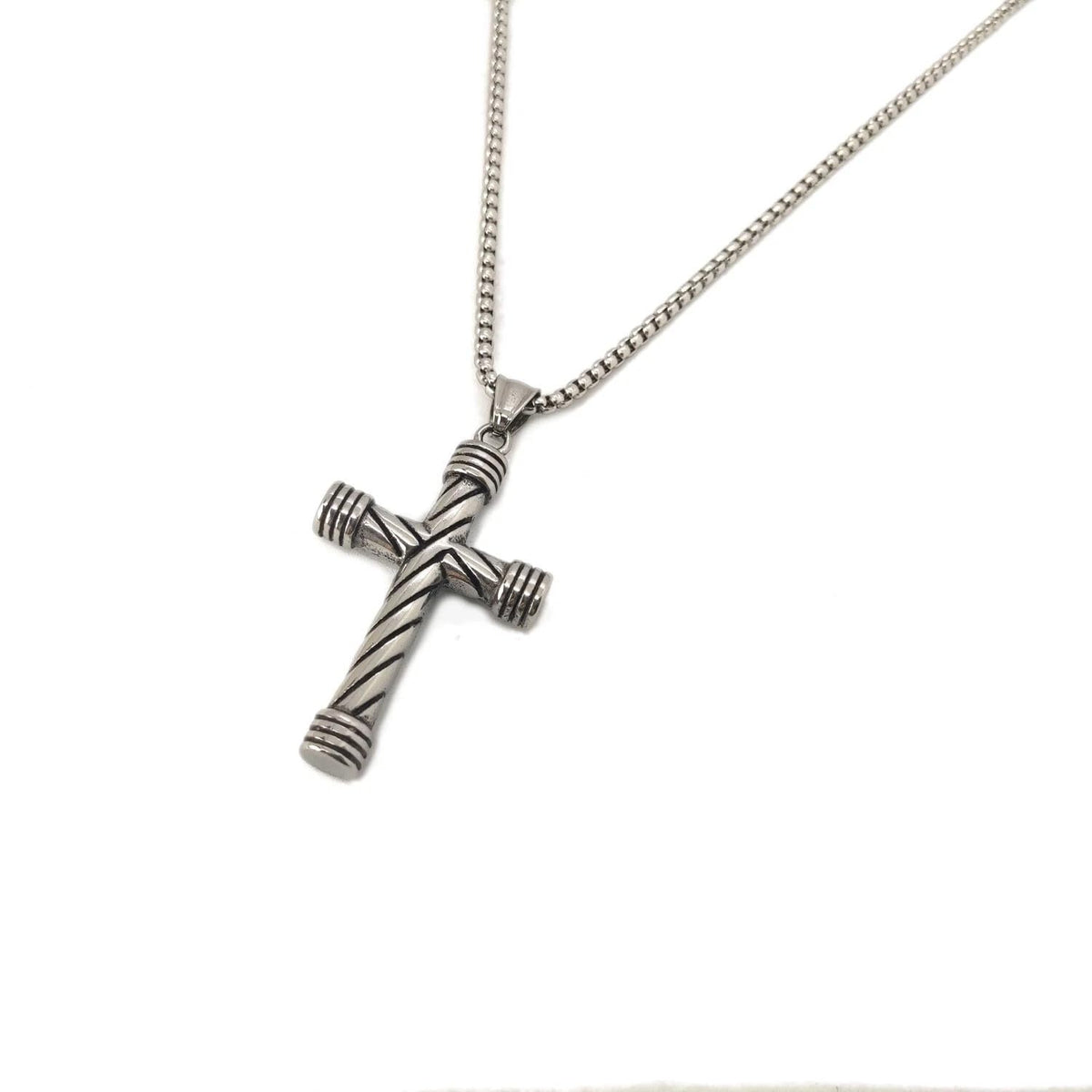 Habibi Jewels Collana Croce Stilizzata da Uomo Catena a Maglia Veneziana Chiusura a Moschettone Idea Regalo Festa del Papà Compleanno Laurea Onomastico