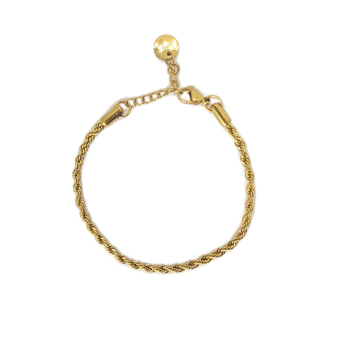 Habibi Jewels Bracciale Uomo Donna Acciaio Modello Catena Corda Intrecciata Color Oro Gold Torcion 2 mm Braccialetto Idea Regalo Festa del Papà Compleanno Laurea