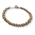 Bracciale Cerchietti Donna in Acciaio con Nodini Intrecciati Bronzo Chiusura a Moschettone Braccialetto Ragazza Bracelet for Woman Idea Regalo Festa della Mamma Festa della Donna Compleanno Laurea