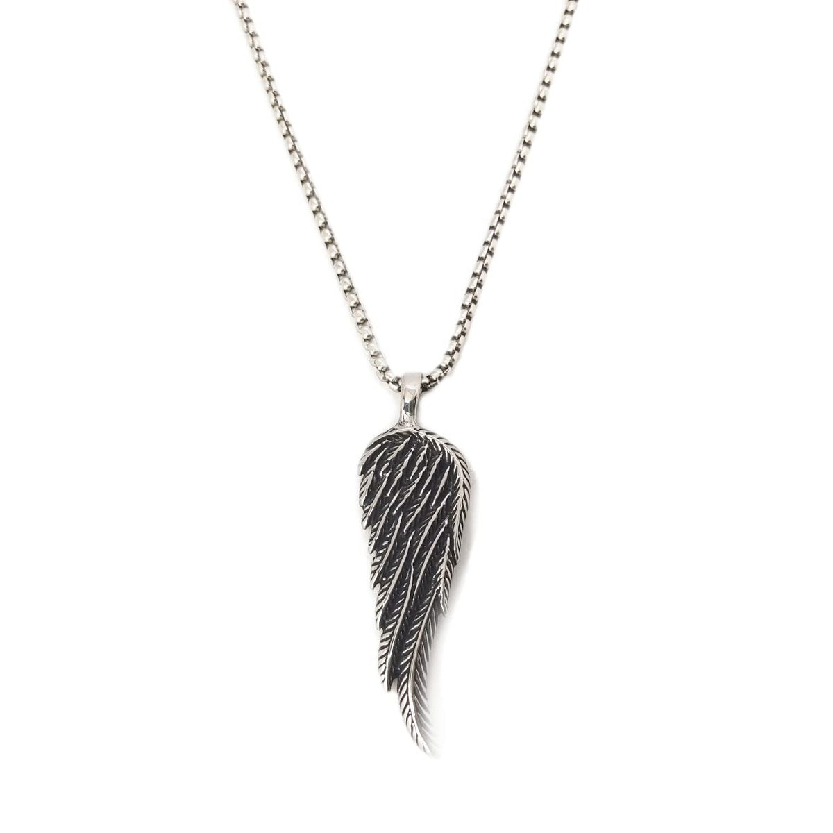 Habibi Jewels Collana Uomo Ala Piuma Ali d'Angelo in Acciaio con Catena a Maglia Veneziana Chiusura a Moschettone Idea Regalo Festa del Papà Natale Compleanno Laurea San Valentino