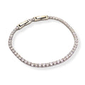 Habibi Jewels Bracciale Tennis Donna Uomo in Acciaio modello Bianco Strass Brillantini Braccialetto Idea Regalo Compleanno Laurea