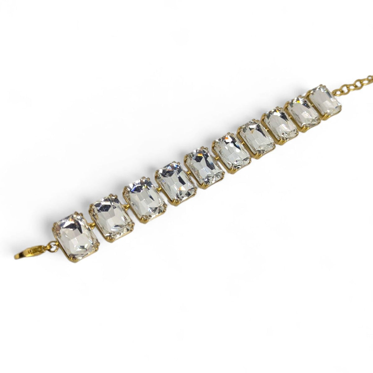 Habibi Jewels Bracciale da Donna in Acciaio Gold con Cristalli Taglio Cubico Ideale per ogni Occasione Idea Regalo Ragazza Compleanno Festa della Mamma Natale