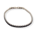 Habibi Jewels Bracciale Tennis Donna Uomo in Acciaio Nero Strass Brillantini Braccialetto Idea Regalo Compleanno Laurea
