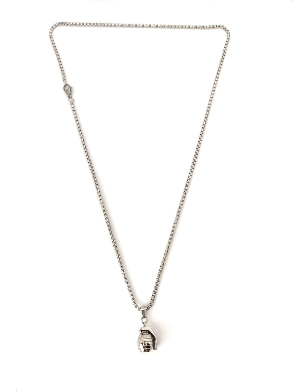 Habibi Jewels Collana Uomo in Acciaio con Ciondolo Bomba a Mano Granata Catena a Maglia Veneziana Chiusura a Moschettone Idea Regalo Festa del Papà Natale Compleanno Laurea San Valentino