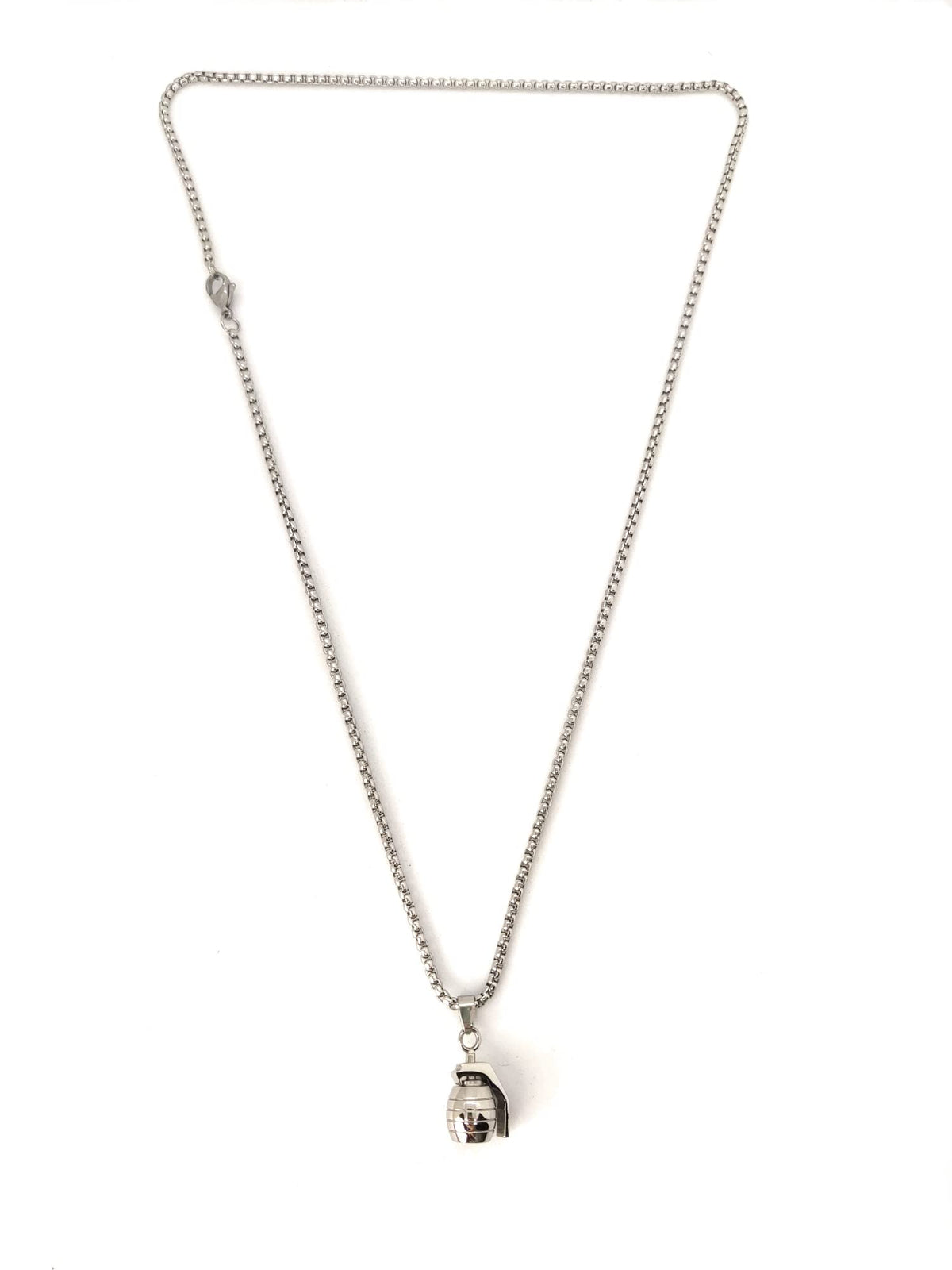 Habibi Jewels Collana Uomo in Acciaio con Ciondolo Bomba a Mano Granata Catena a Maglia Veneziana Chiusura a Moschettone Idea Regalo Festa del Papà Natale Compleanno Laurea San Valentino