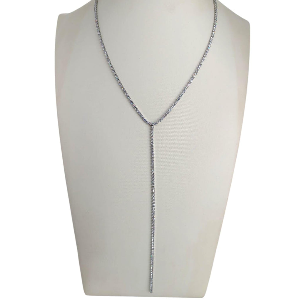 Habibi Jewels Collana Tennis da Donna in Acciaio Tempestata di Brillantini Modello a Y Ideale per Occasioni Speciali Idea Regalo Ragazza Compleanno Festa della Mamma Natale