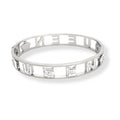 Habibi Jewels Bracciale Scritta Donna Acciaio Modello Rigido QUEEN Regina e Zirconi Bianchi Braccialetto Bracelet for woman Chiusura a Manetta Regalo Festa della Mamma Laurea Compleanno