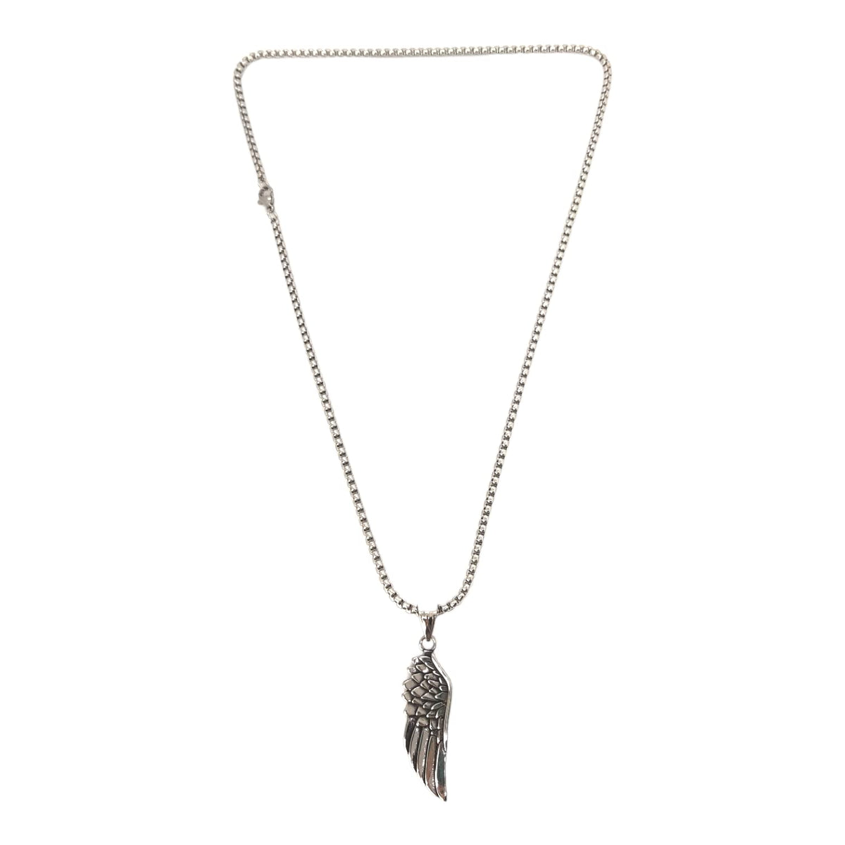 Habibi Jewels Collana Ala Piuma Ali d'Angelo da Uomo in Acciaio con Catena a Maglia Veneziana Chiusura a Moschettone Idea Regalo Festa del Papà Natale Compleanno Laurea