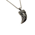 Habibi Jewels Collana Dente di Lupo Celtico da Uomo in Acciaio con Catena a Maglia Veneziana Chiusura a Moschettone Idea Regalo Festa del Papà Natale Compleanno Laurea