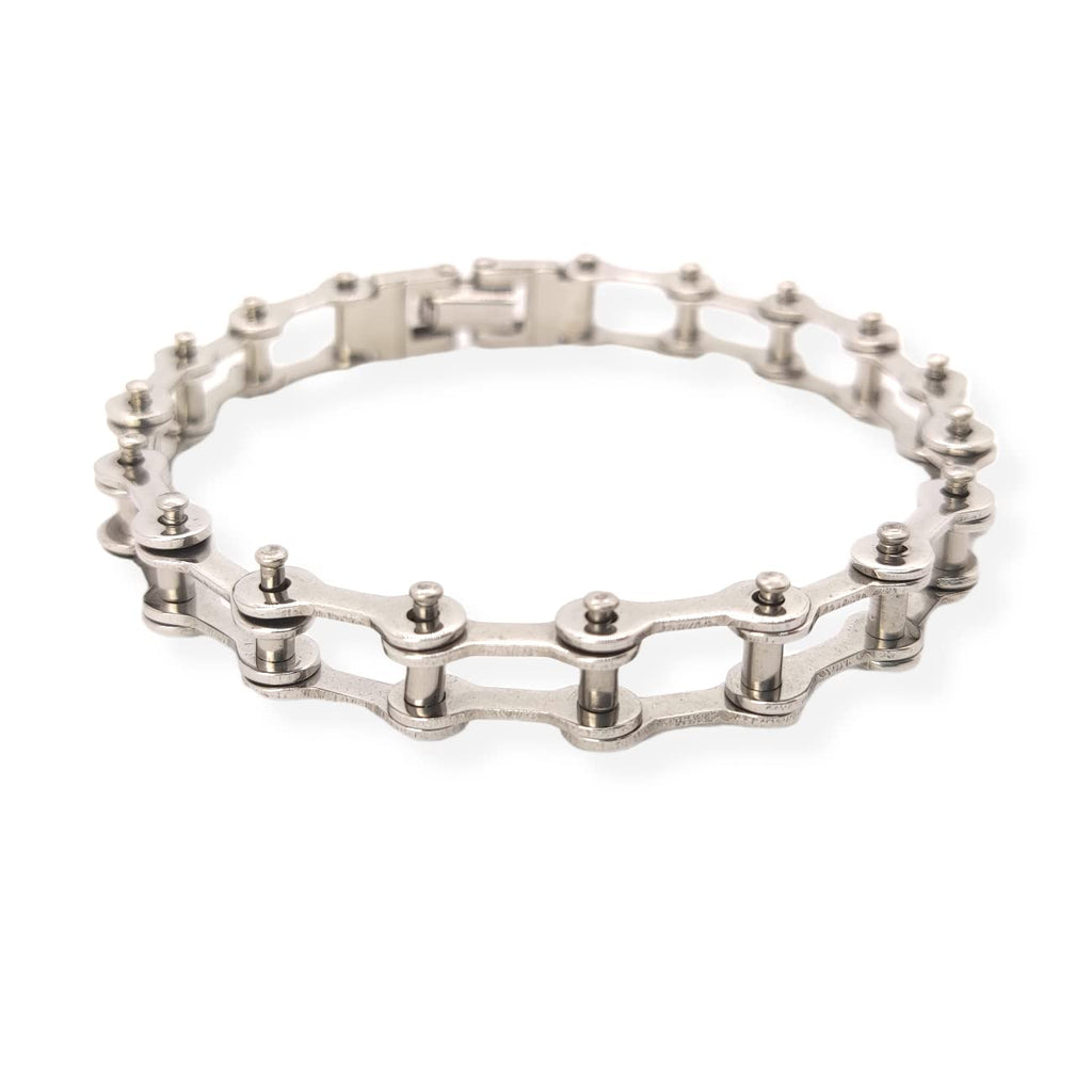 Habibi Jewels Bracciale Catena Moto da Uomo in Acciaio Modello Maglia Braccialetto Idea Regalo Festa del Papà Compleanno Laurea