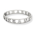Habibi Jewels Bracciale Scritta Donna Acciaio Modello Rigido DREAM Sogno e Zirconi Bianchi Braccialetto Chiusura a Manetta Bracelet for woman Regalo Festa della Mamma Laurea Compleanno