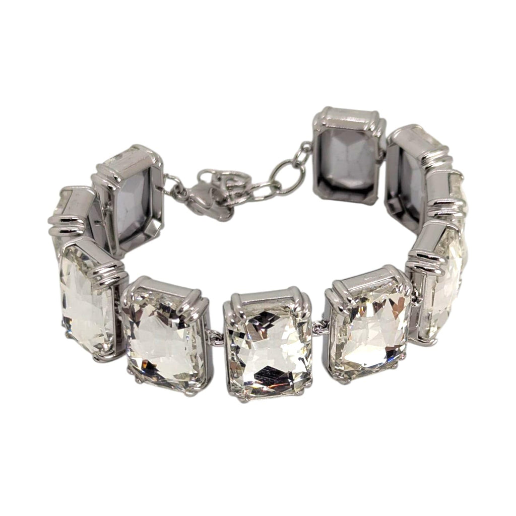 Habibi Jewels Bracciale da Donna in Acciaio Silver con Cristalli Taglio Cubico Ideale per ogni Occasione Idea Regalo Ragazza Compleanno Festa della Mamma Natale