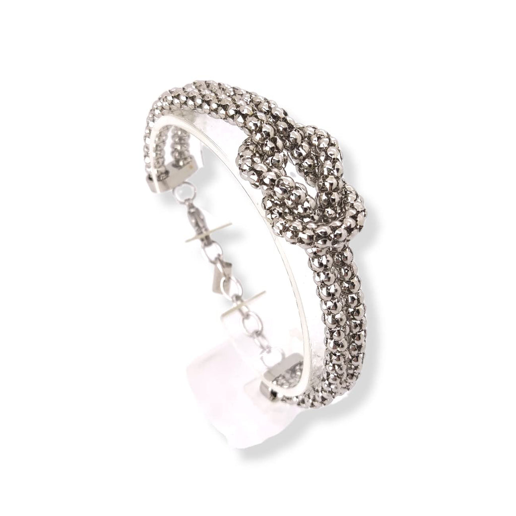 Habibi Jewels Bracciale Nodo Donna in Acciaio Semirigido Intrecciato Braccialetto Idea Regalo Festa della Mamma Compleanno Laurea
