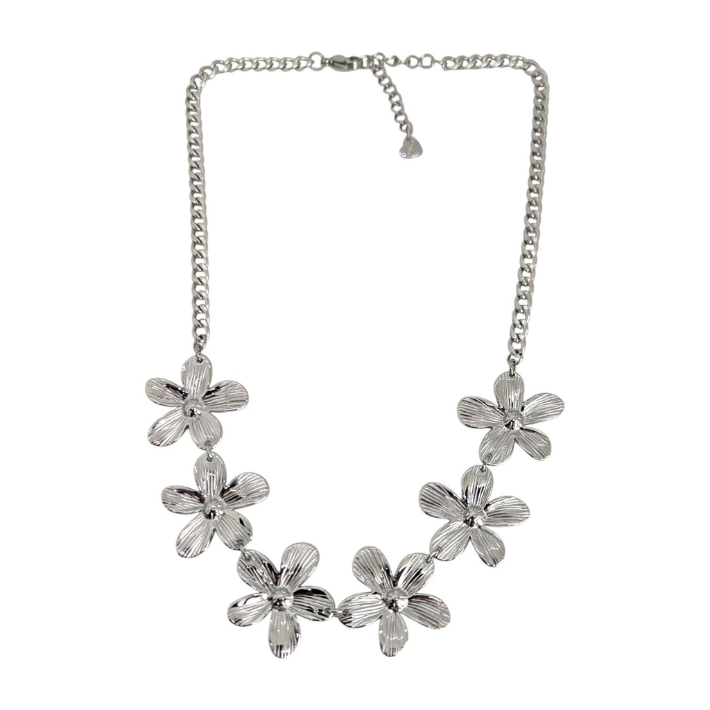 Habibi Jewels Collana da Donna in Acciaio Silver con Fiori Regolabile Ideale per Occasioni Speciali Idea Regalo Ragazza Compleanno Festa della Mamma Natale