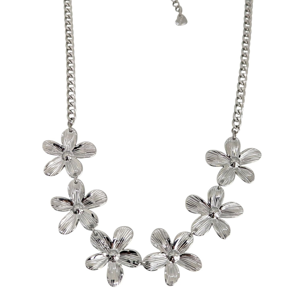 Habibi Jewels Collana da Donna in Acciaio Silver con Fiori Regolabile Ideale per Occasioni Speciali Idea Regalo Ragazza Compleanno Festa della Mamma Natale