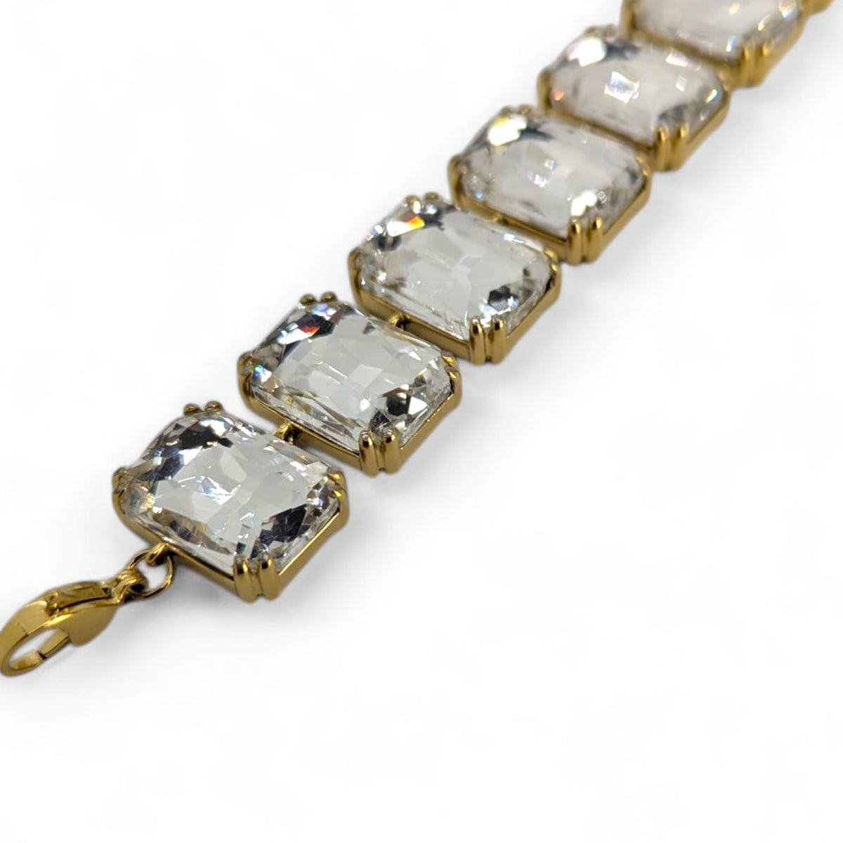 Habibi Jewels Bracciale da Donna in Acciaio Gold con Cristalli Taglio Cubico Ideale per ogni Occasione Idea Regalo Ragazza Compleanno Festa della Mamma Natale