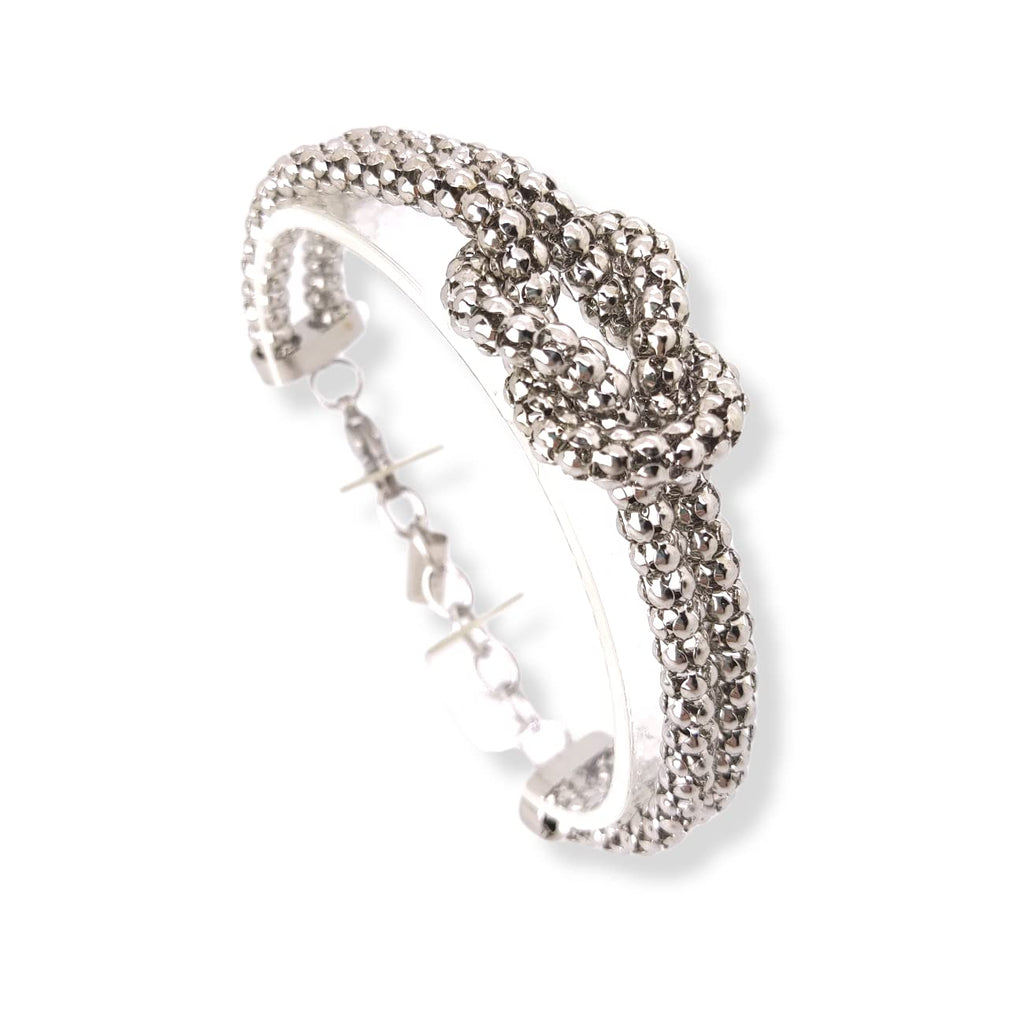 Habibi Jewels Bracciale Nodo Donna in Acciaio Semirigido Intrecciato Braccialetto Idea Regalo Festa della Mamma Compleanno Laurea