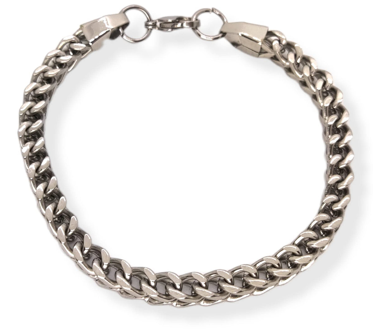 Habibi Jewels Bracciale Catena Uomo in Acciaio Modello Quadrata 6 mm Braccialetto Idea Regalo Festa del Papà Compleanno Laurea