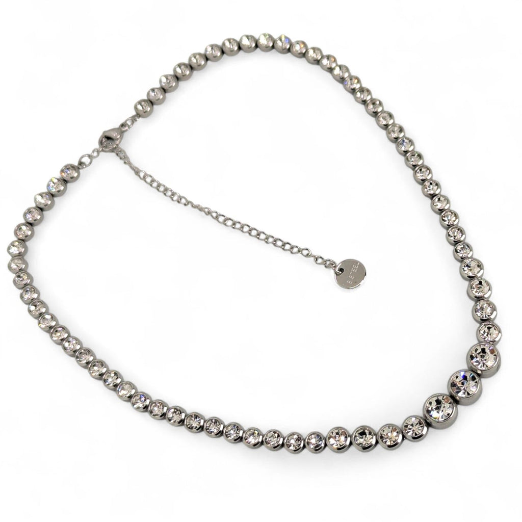 Habibi Jewels Collana da Donna in Acciaio Modello Girocollo Tennis con Cristalli Punti Luce Decrescenti Ideale per Occasioni Speciali Idea Regalo Ragazza Compleanno Festa della Mamma Natale
