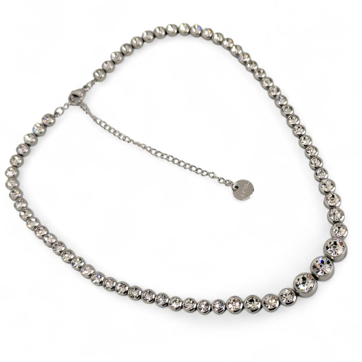 Habibi Jewels Collana da Donna in Acciaio Modello Girocollo Tennis con Cristalli Punti Luce Decrescenti Ideale per Occasioni Speciali Idea Regalo Ragazza Compleanno Festa della Mamma Natale