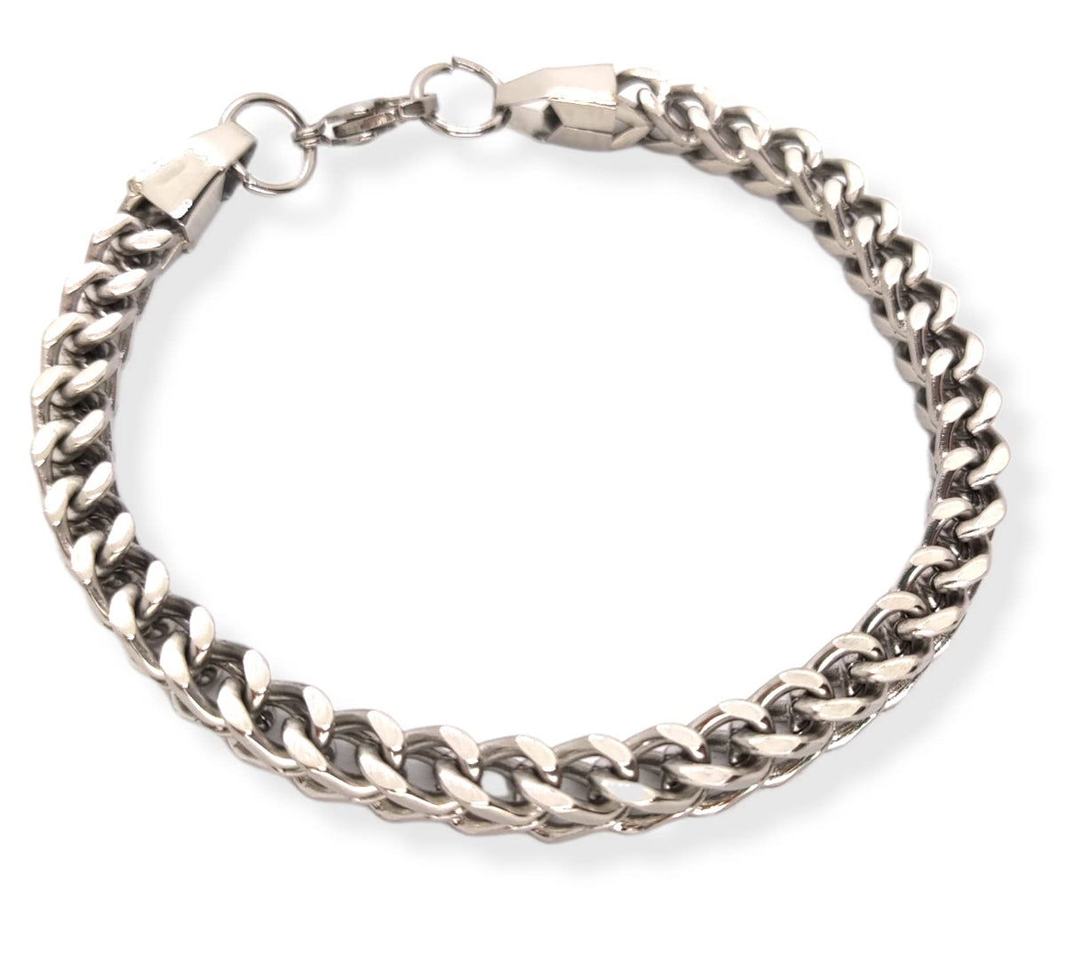 Habibi Jewels Bracciale Catena Uomo in Acciaio Modello Quadrata 6 mm Braccialetto Idea Regalo Festa del Papà Compleanno Laurea